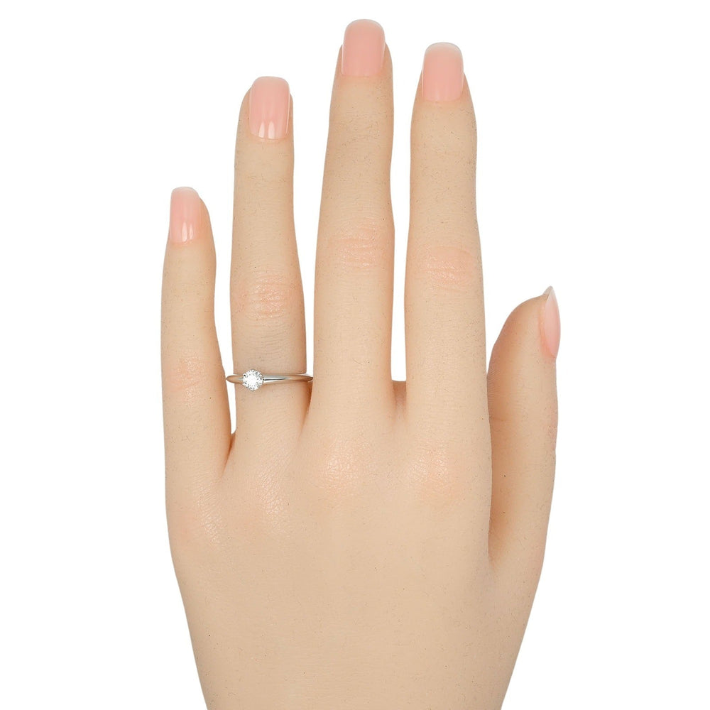 TIFFANY&Co. Ring 0.26ct Pt950Platinum, Diamond Silver Solitaire Women Used Authentic
