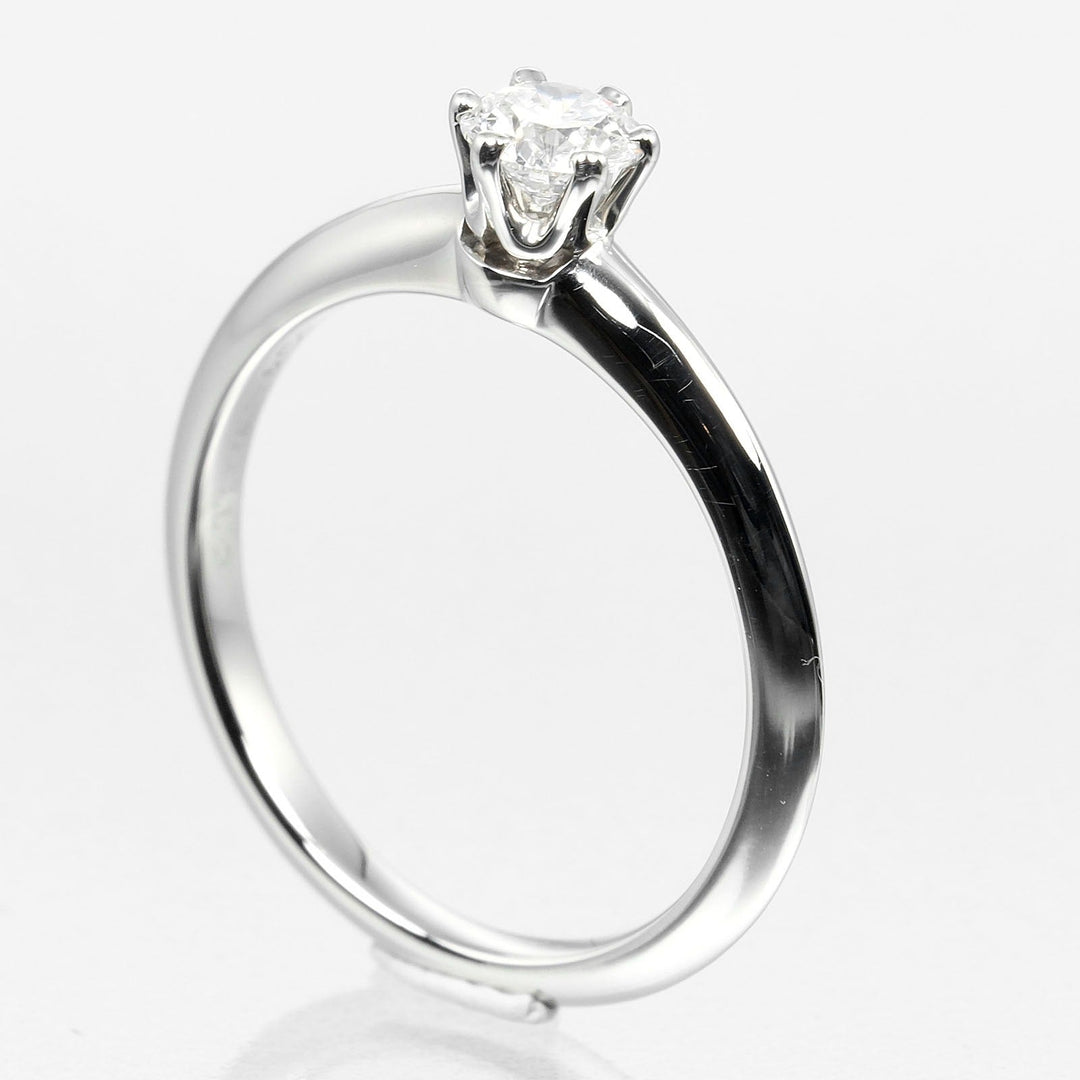 TIFFANY&Co. Ring 0.26ct Pt950Platinum, Diamond Silver Solitaire Women Used Authentic