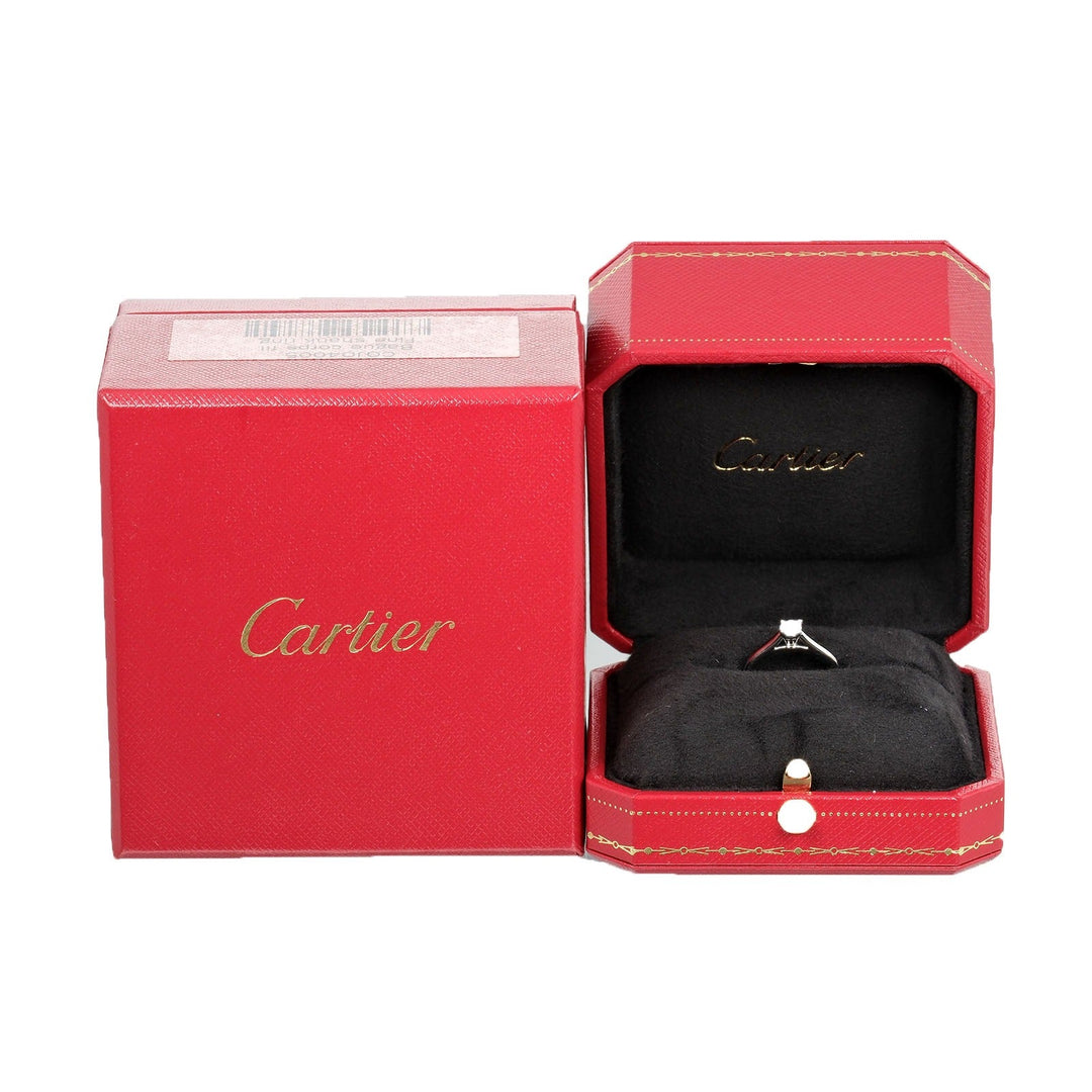 CARTIER Ring 0.23ct VS1/F/3EX Pt950Platinum, Diamond Silver 1895 Solitaire Women 47 Used Authentic