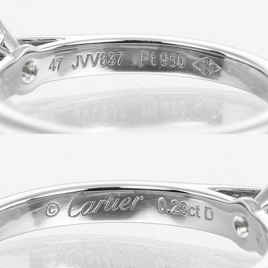 CARTIER Ring 0.23ct VS1/F/3EX Pt950Platinum, Diamond Silver 1895 Solitaire Women 47 Used Authentic