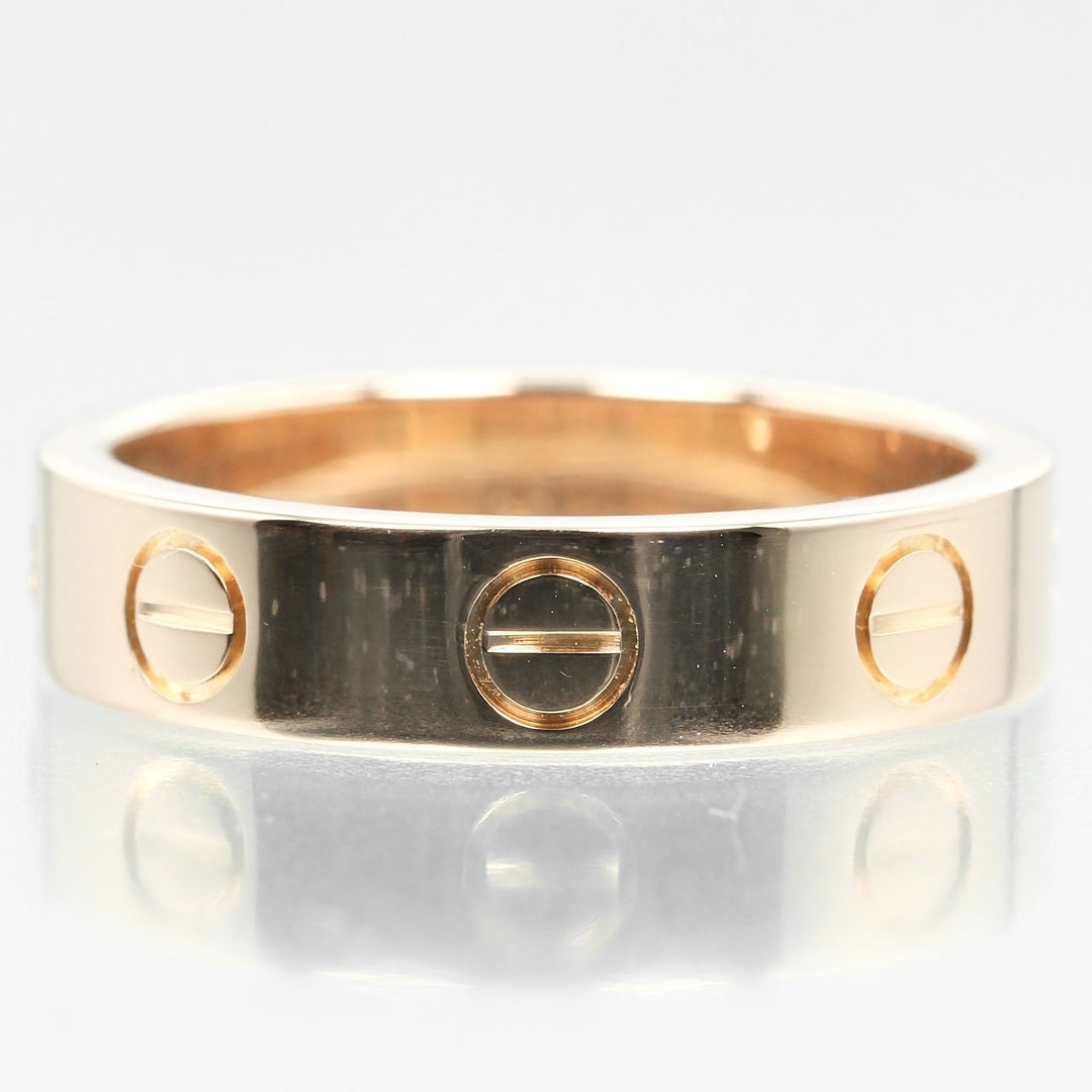 CARTIER Ring K18 pink gold, diamond Silver mini love wedding Women 46 Used Authentic