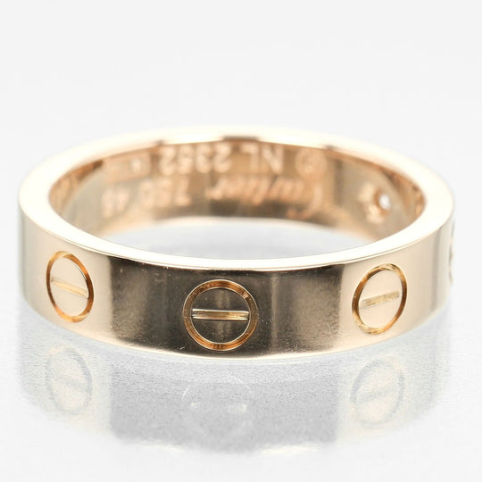 CARTIER Ring K18 pink gold, diamond Silver mini love wedding Women 46 Used Authentic