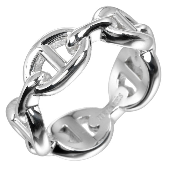 HERMES Ring Silver925 Silver Chene Dunkle Enchaine Women 50 Used Authentic