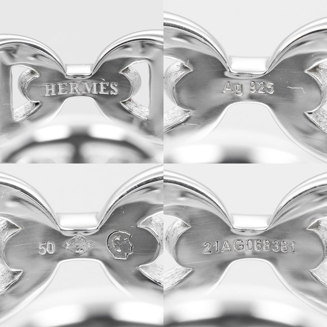 HERMES Ring Silver925 Silver Chene Dunkle Enchaine Women 50 Used Authentic