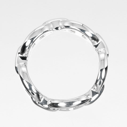 HERMES Ring Silver925 Silver Chene Dunkle Enchaine Women 50 Used Authentic