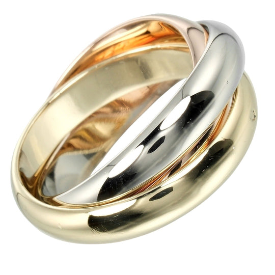 CARTIER Ring K18 Yellow Gold, K18 Pink Gold, K18 White Gold Silver 0.1" band Trinity Women 50 Used Authentic