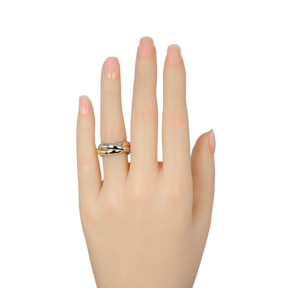 CARTIER Ring K18 Yellow Gold, K18 Pink Gold, K18 White Gold Silver 0.1" band Trinity Women 50 Used Authentic