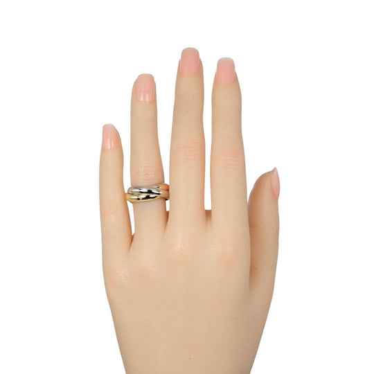 CARTIER Ring K18 Yellow Gold, K18 Pink Gold, K18 White Gold Silver 0.1" band Trinity Women 50 Used Authentic