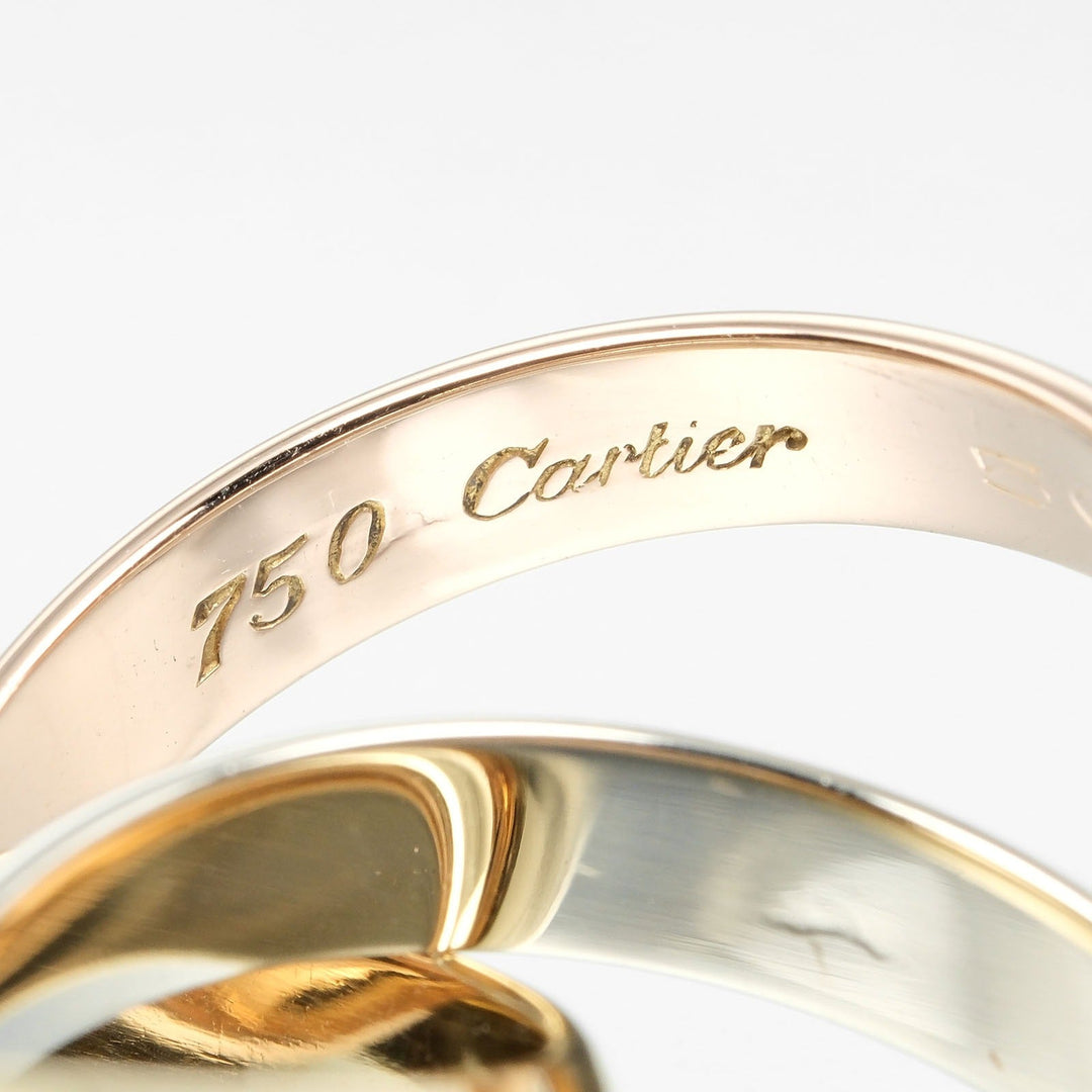 CARTIER Ring K18 Yellow Gold, K18 Pink Gold, K18 White Gold Silver 0.1" band Trinity Women 50 Used Authentic