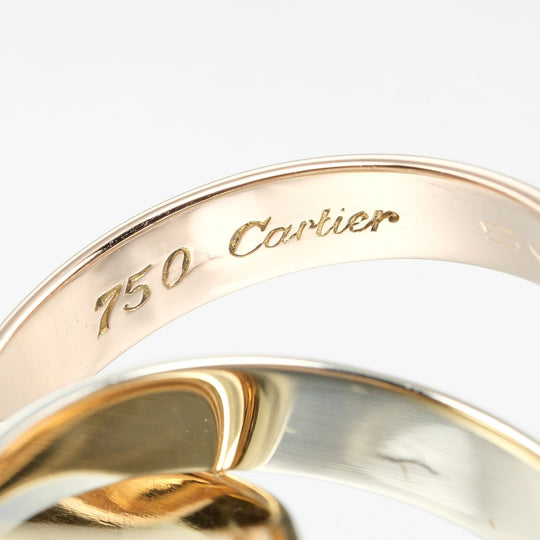 CARTIER Ring K18 Yellow Gold, K18 Pink Gold, K18 White Gold Silver 0.1" band Trinity Women 50 Used Authentic