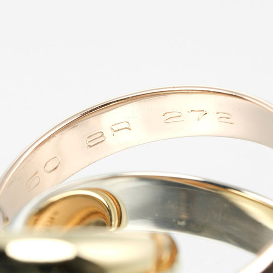 CARTIER Ring K18 Yellow Gold, K18 Pink Gold, K18 White Gold Silver 0.1" band Trinity Women 50 Used Authentic