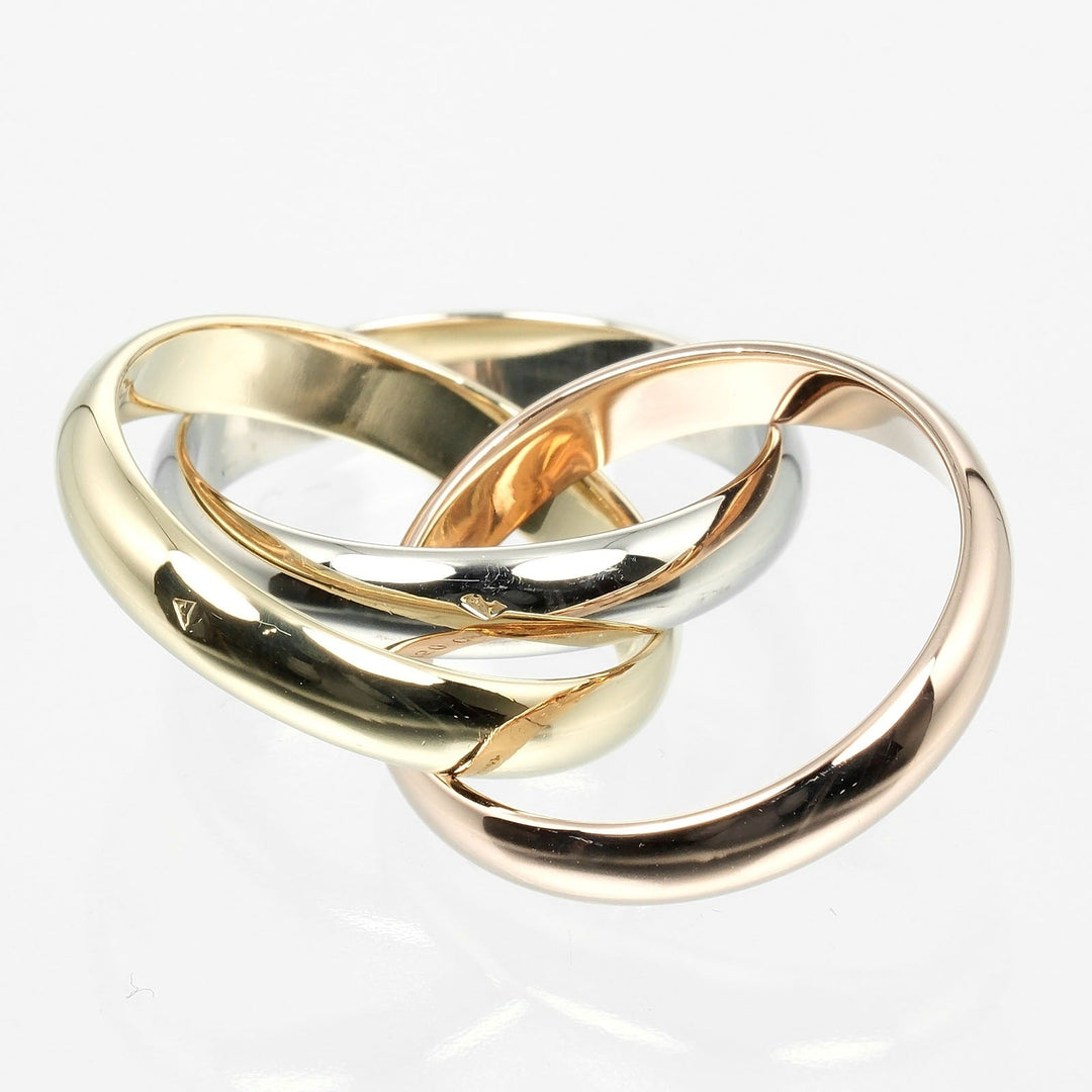 CARTIER Ring K18 Yellow Gold, K18 Pink Gold, K18 White Gold Silver 0.1" band Trinity Women 50 Used Authentic