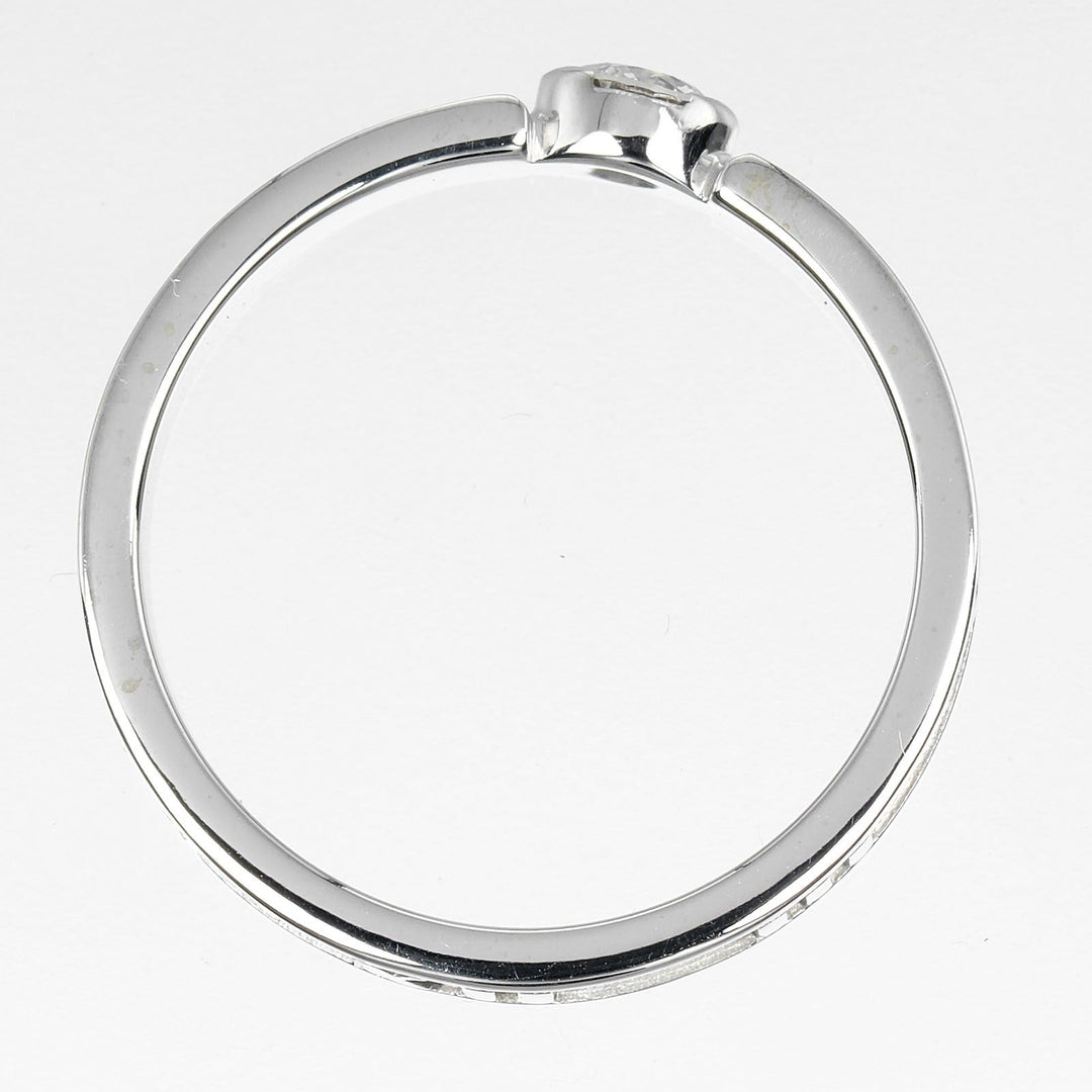 TIFFANY&Co. Ring K18 White Gold, Diamond Silver Atlas Narrow Women Used Authentic