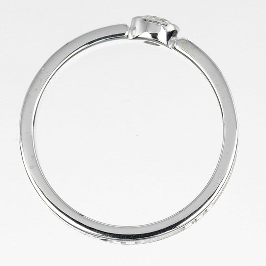 TIFFANY&Co. Ring K18 White Gold, Diamond Silver Atlas Narrow Women Used Authentic