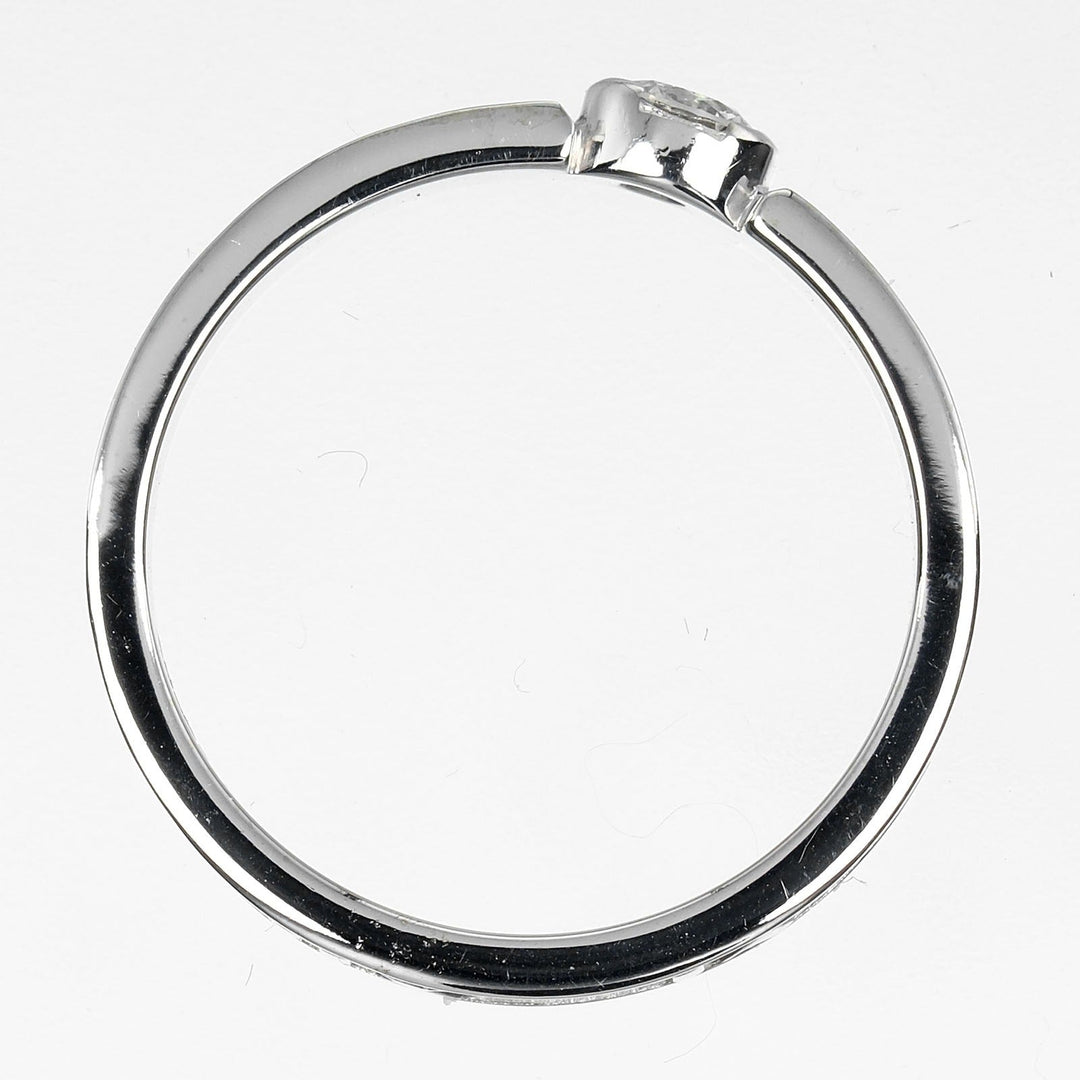TIFFANY&Co. Ring K18 White Gold, Diamond Silver Atlas Narrow Women Used Authentic