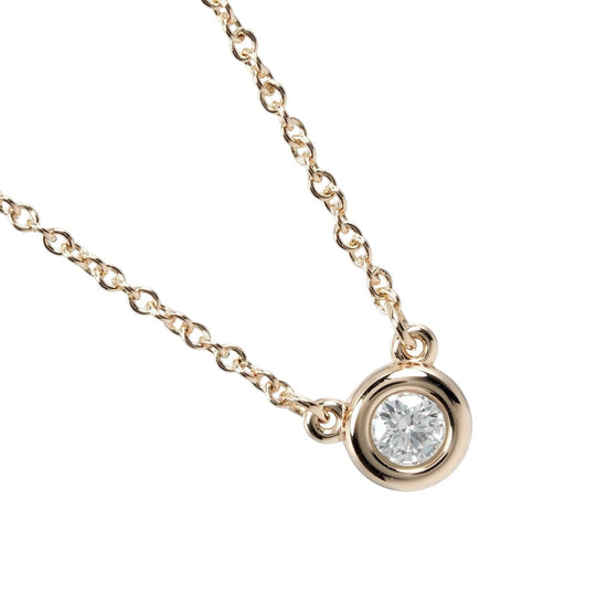 TIFFANY&Co. Necklace 0.1ct K18 pink gold, diamond Silver By the yard Women Used Authentic