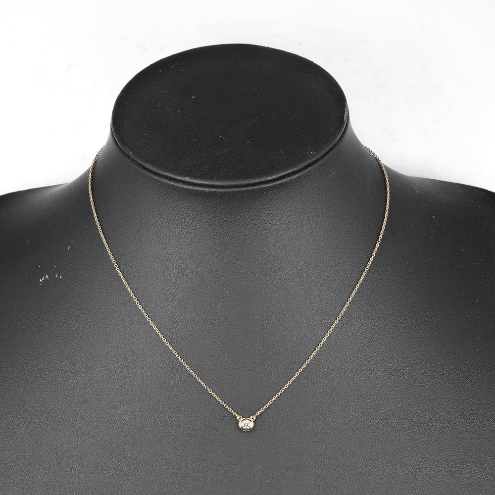 TIFFANY&Co. Necklace 0.1ct K18 pink gold, diamond Silver By the yard Women Used Authentic