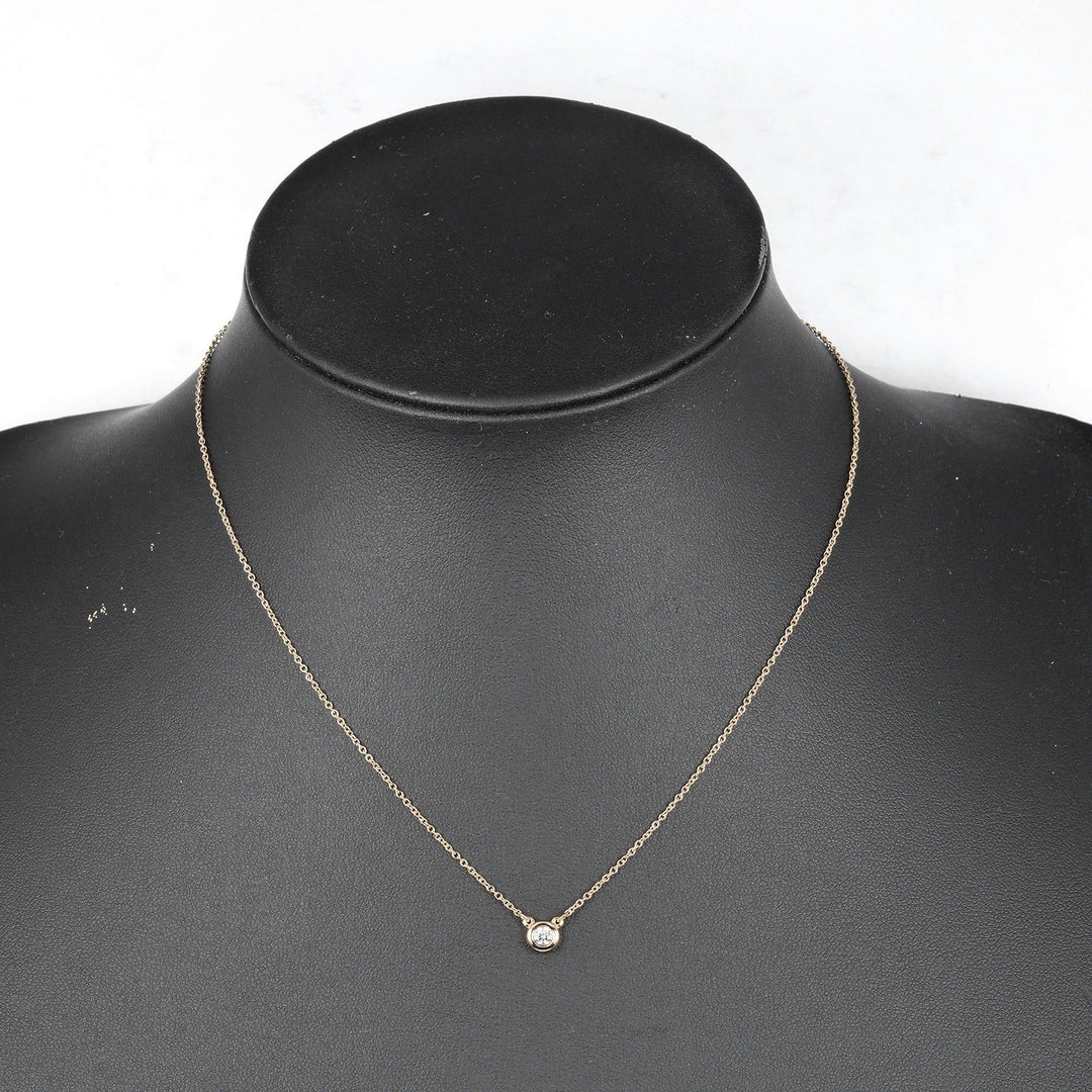 TIFFANY&Co. Necklace 0.1ct K18 pink gold, diamond Silver By the yard Women Used Authentic