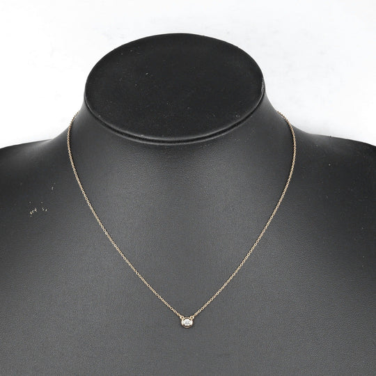 TIFFANY&Co. Necklace 0.1ct K18 pink gold, diamond Silver By the yard Women Used Authentic