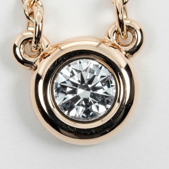 TIFFANY&Co. Necklace 0.1ct K18 pink gold, diamond Silver By the yard Women Used Authentic