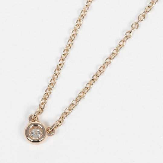 TIFFANY&Co. Necklace 0.1ct K18 pink gold, diamond Silver By the yard Women Used Authentic