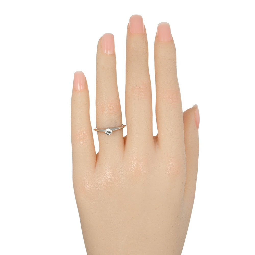 TIFFANY&Co. Ring 0.23ct Pt950Platinum, Diamond Silver Solitaire Women Used Authentic