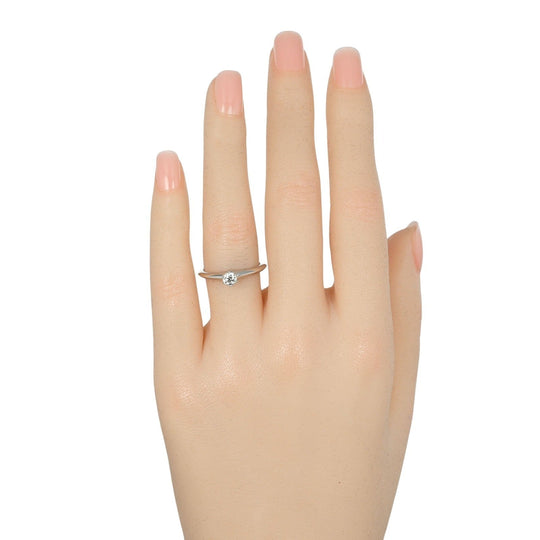 TIFFANY&Co. Ring 0.23ct Pt950Platinum, Diamond Silver Solitaire Women Used Authentic