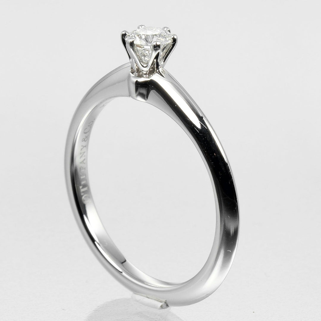 TIFFANY&Co. Ring 0.23ct Pt950Platinum, Diamond Silver Solitaire Women Used Authentic