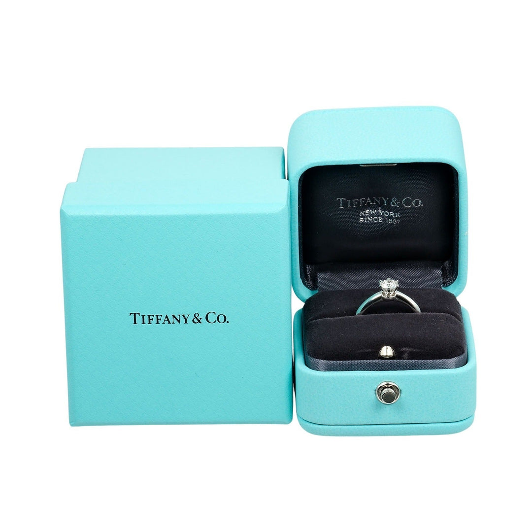 TIFFANY&Co. Ring 0.39ct VS1/E/GOOG Pt950Platinum, Diamond Silver Solitaire Women Used Authentic