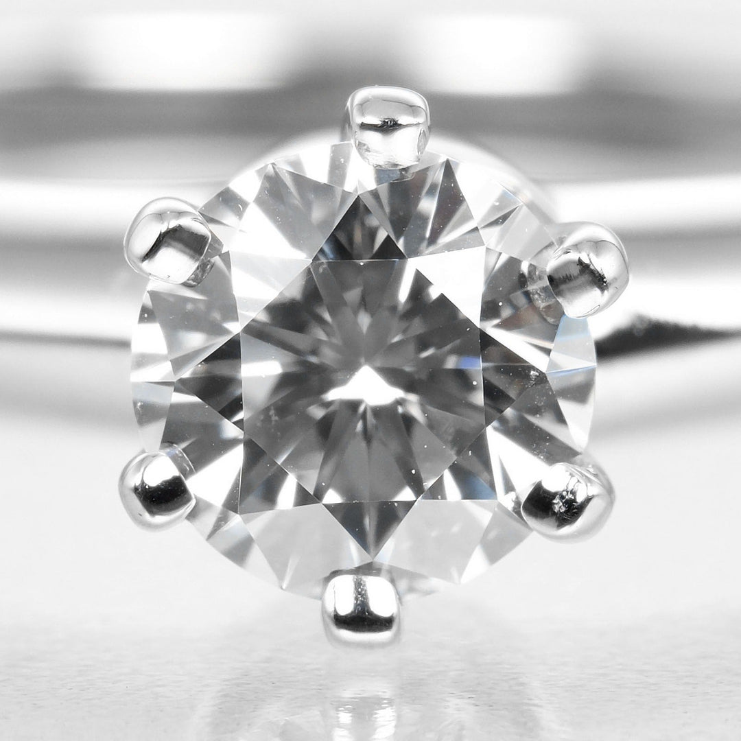 TIFFANY&Co. Ring 0.39ct VS1/E/GOOG Pt950Platinum, Diamond Silver Solitaire Women Used Authentic