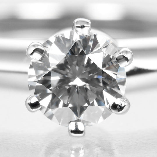 TIFFANY&Co. Ring 0.39ct VS1/E/GOOG Pt950Platinum, Diamond Silver Solitaire Women Used Authentic