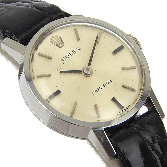 ROLEX Watches Hand Winding 2649 Stainless Steel , Leather Silver cal.1400 No. 2 Precision Silver dial Women Used Authentic