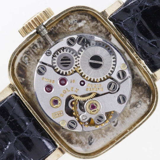 ROLEX Watches Hand Winding 2651 K18 Yellow Gold, Leather Silver cal.1400 Precision Silver dial Women Used Authentic