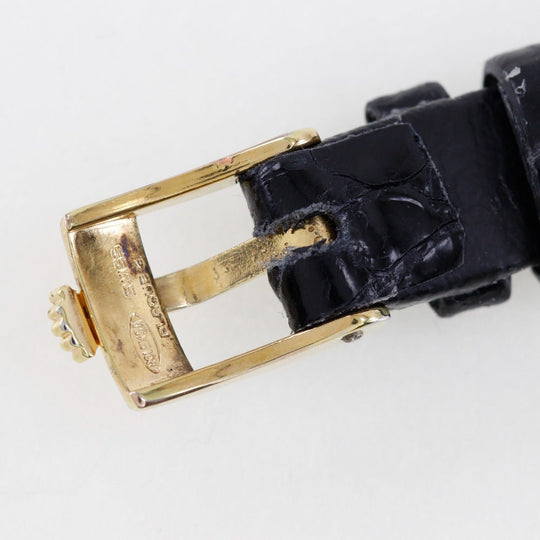 ROLEX Watches Hand Winding 2651 K18 Yellow Gold, Leather Silver cal.1400 Precision Silver dial Women Used Authentic