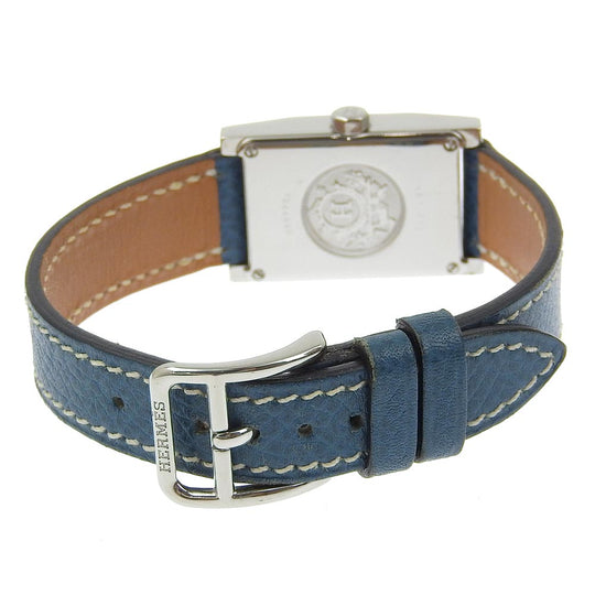 HERMES Watches Quartz TA1.210 Stainless Steel , Leather blue tandem Blue dial Women Used Authentic