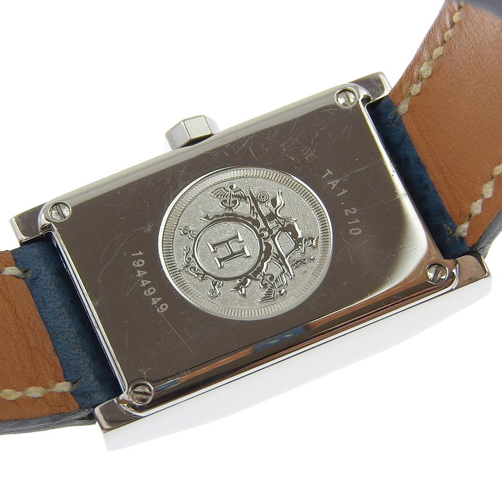HERMES Watches Quartz TA1.210 Stainless Steel , Leather blue tandem Blue dial Women Used Authentic