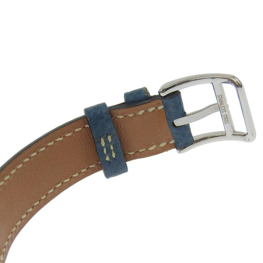 HERMES Watches Quartz TA1.210 Stainless Steel , Leather blue tandem Blue dial Women Used Authentic