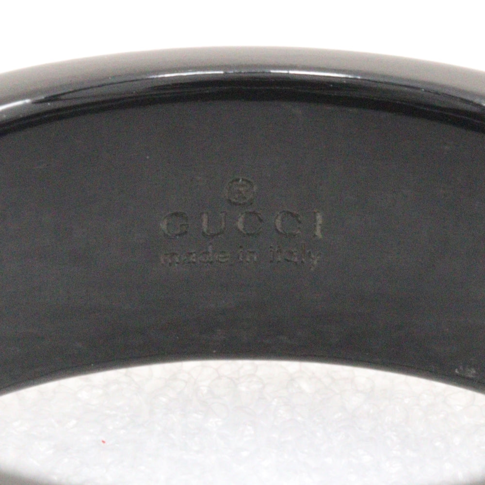 GUCCI Ring K18 White Gold, Corundum black Icon thin band unisex(Unisex) 15 Used Authentic