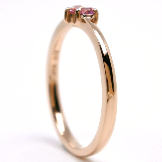 ete Ring K18 Pink Gold gold heart Women Used Authentic