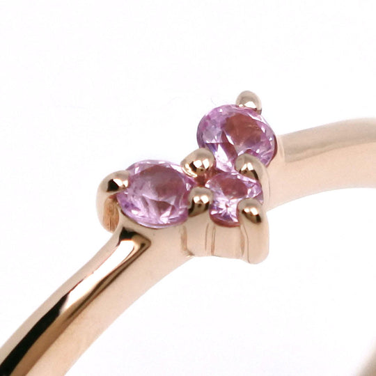 ete Ring K18 Pink Gold gold heart Women Used Authentic