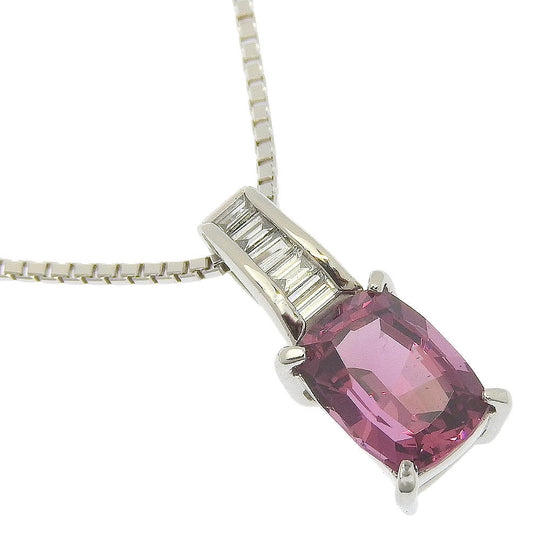 TASAKI Necklace Rhodolite Garnet, K18WG, PT900Platinum White gold Women Used Authentic