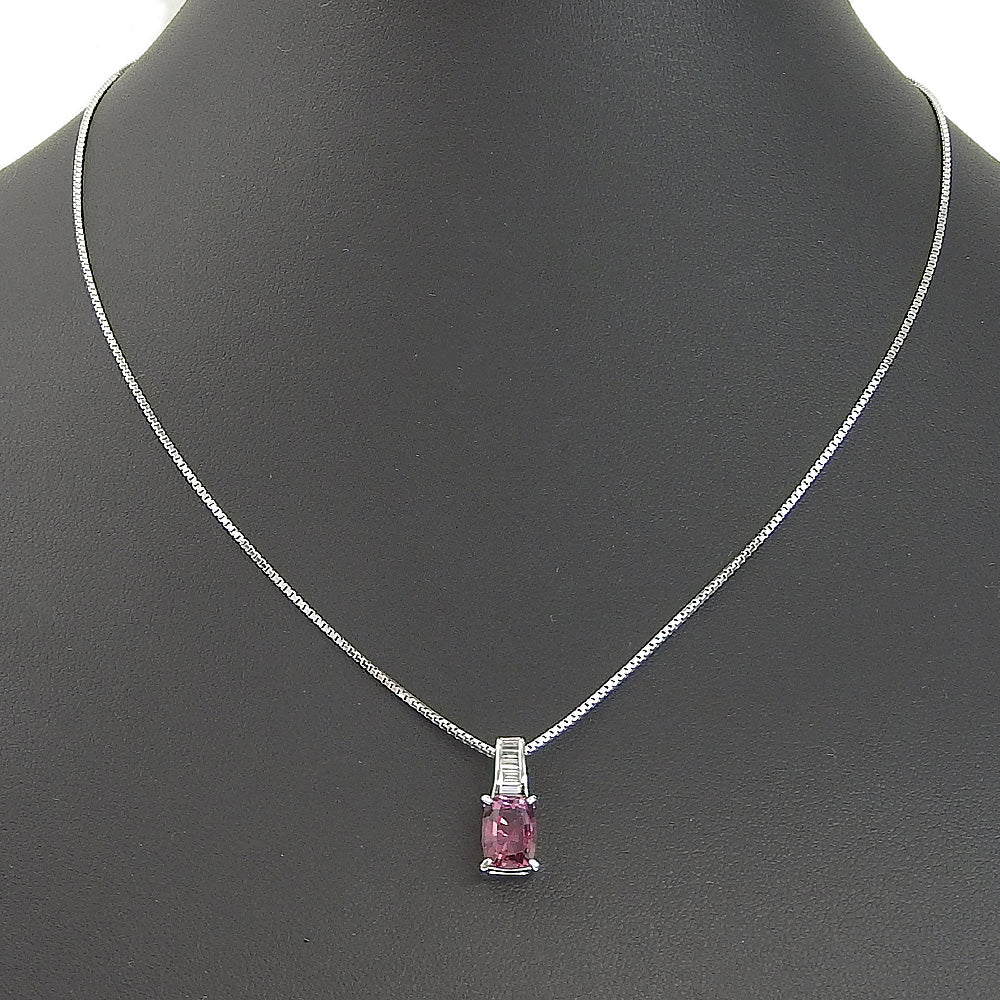 TASAKI Necklace Rhodolite Garnet, K18WG, PT900Platinum White gold Women Used Authentic
