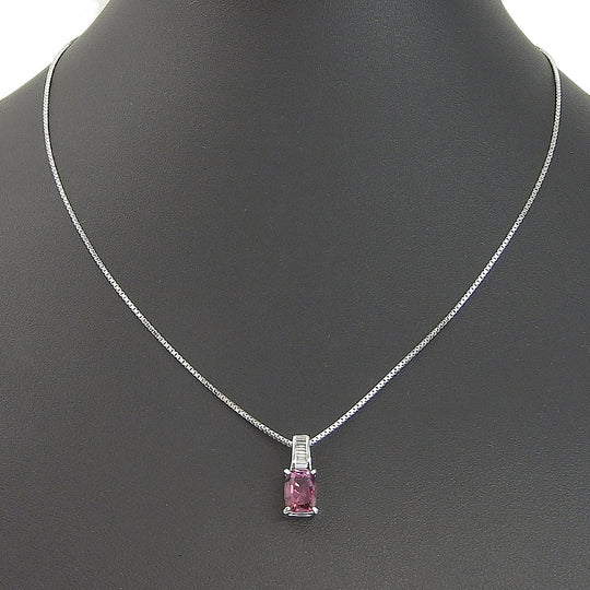 TASAKI Necklace Rhodolite Garnet, K18WG, PT900Platinum White gold Women Used Authentic