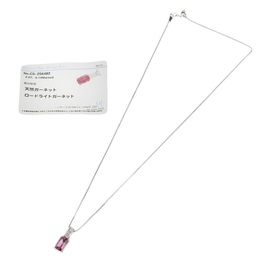 TASAKI Necklace Rhodolite Garnet, K18WG, PT900Platinum White gold Women Used Authentic