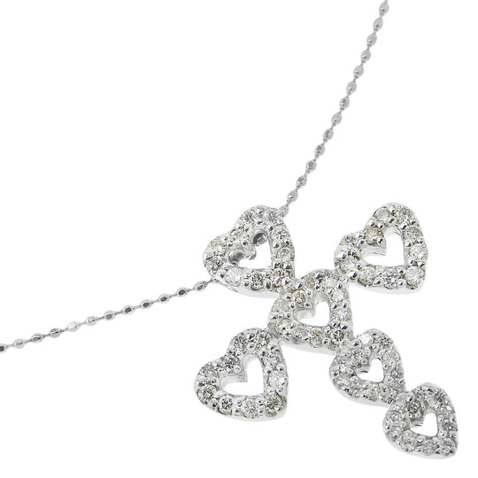 Ponte Vecchio Necklace K18 White Gold, Diamond Silver Women Used Authentic