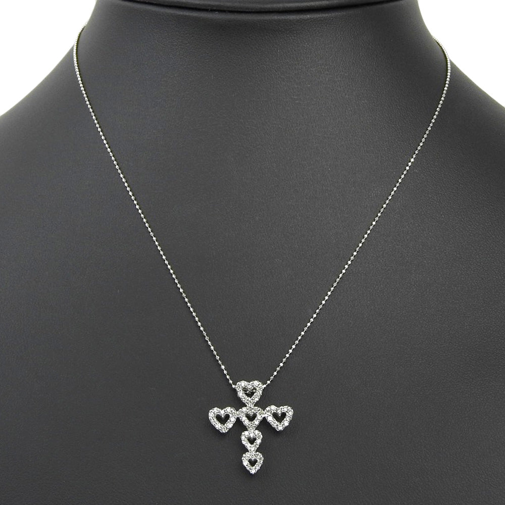 Ponte Vecchio Necklace K18 White Gold, Diamond Silver Women Used Authentic