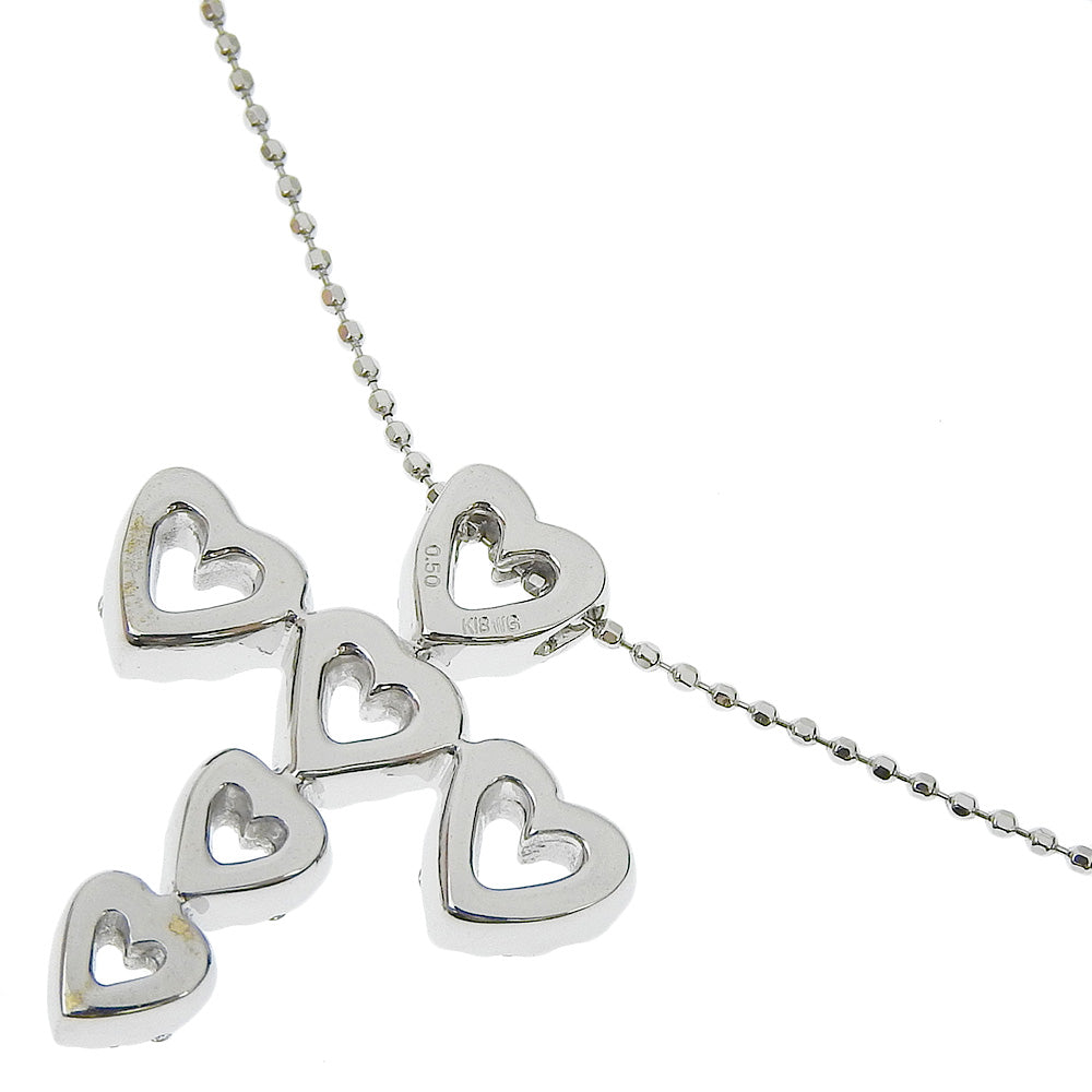 Ponte Vecchio Necklace K18 White Gold, Diamond Silver Women Used Authentic