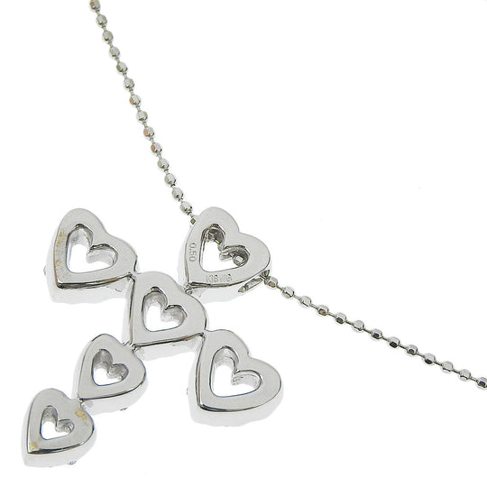 Ponte Vecchio Necklace K18 White Gold, Diamond Silver Women Used Authentic