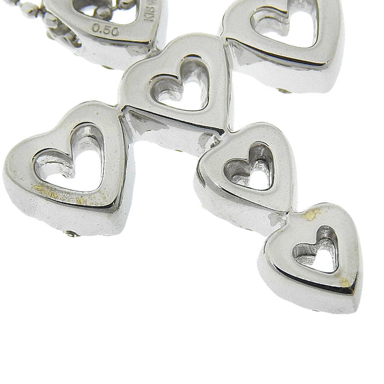 Ponte Vecchio Necklace K18 White Gold, Diamond Silver Women Used Authentic
