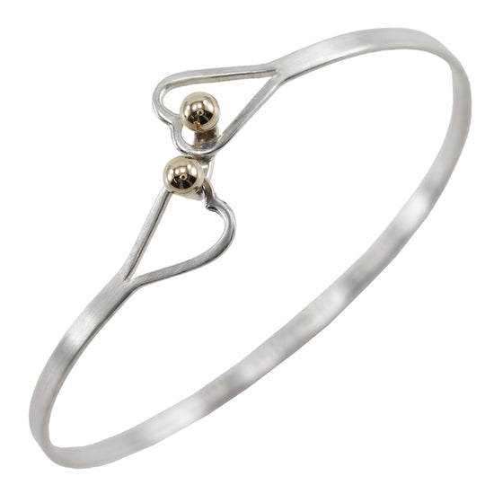 TIFFANY&Co. Bangle Silver925, K14 Yellow Gold Silver Double heart Hook & Eye Women Used Authentic